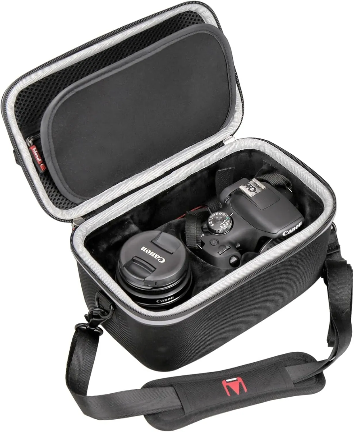 Mchoi Hard Travel Case Fits for Canon EOS Rebel T7 / T8i / T5 / R50 / R100 DSLR Camera with 18-55mm Lens, Case Only