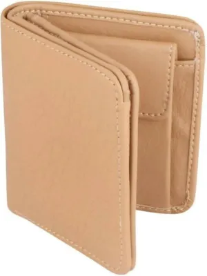 Men Casual Beige Artificial Leather Wallet (7 Card Slots)