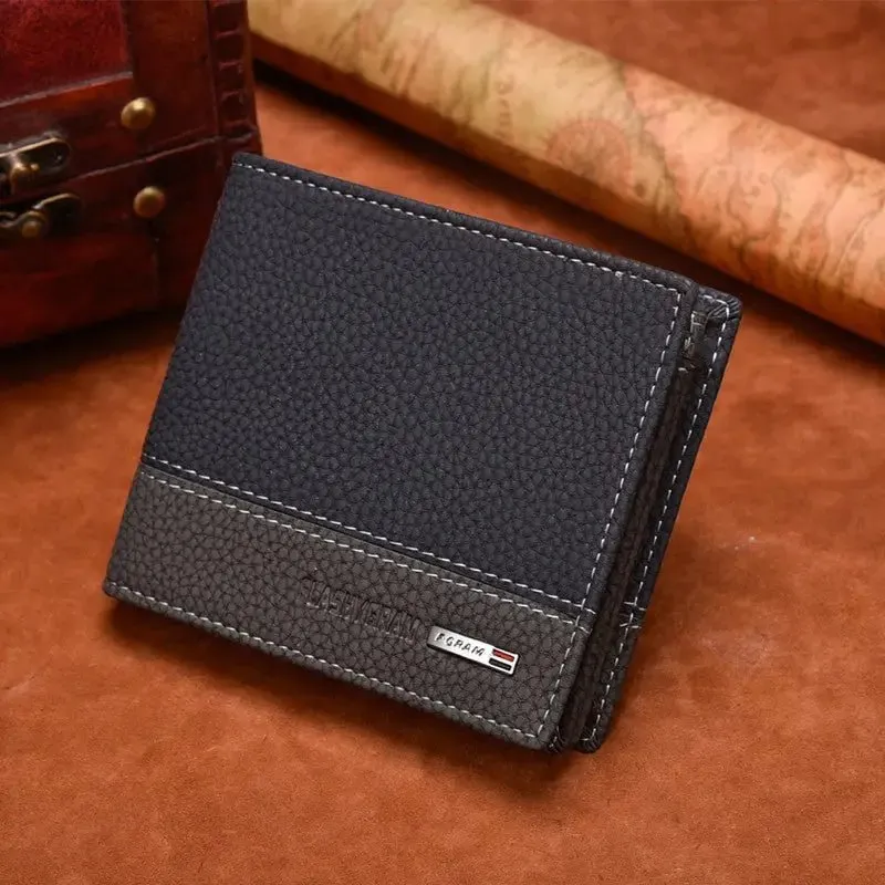 Men's Wallet Short Lychee - Stylish Compact Design with Multiple Compartments