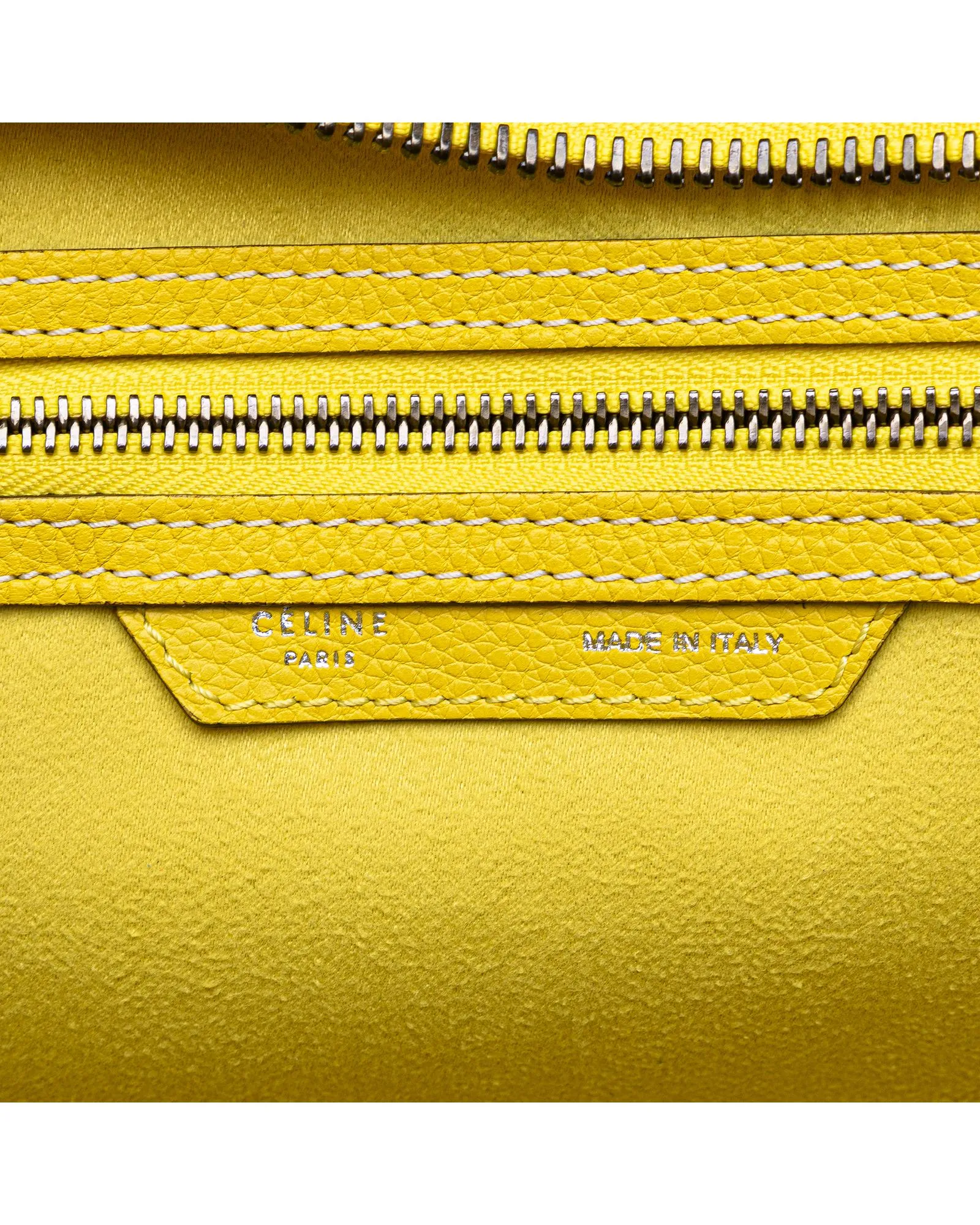 Micro Luggage Tote Leather Handbag with Zip Pockets
