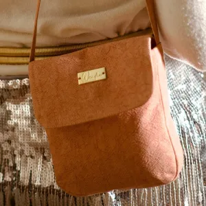Mineral Dyed Mini Cross Body Coin Purse- Patami/Apricot