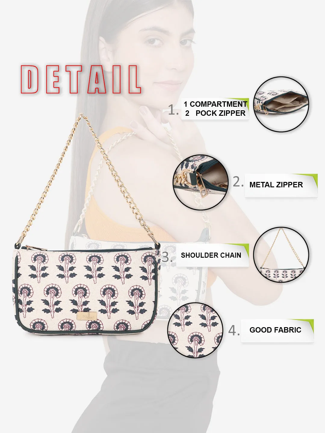 Off White Printed Sling bag