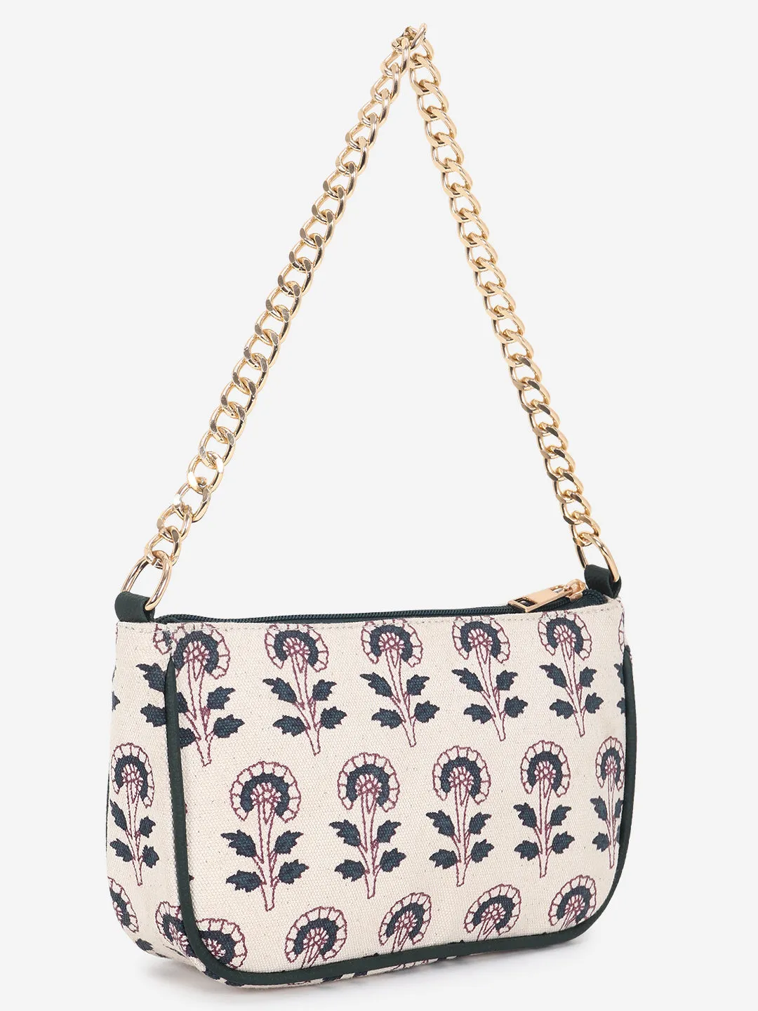 Off White Printed Sling bag