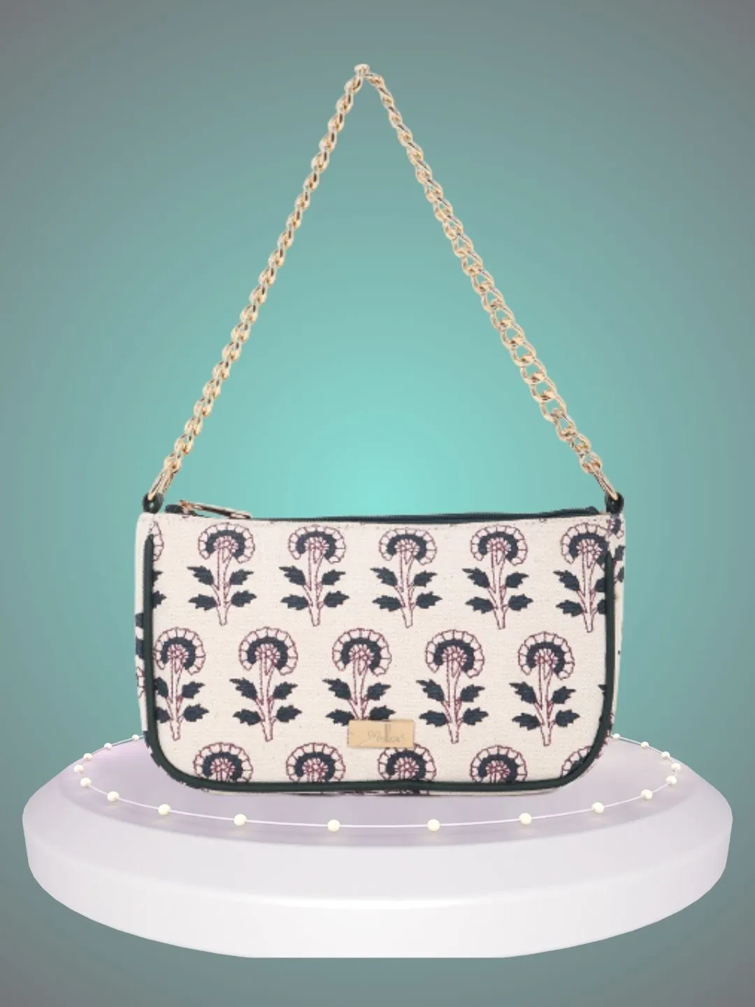 Off White Printed Sling bag