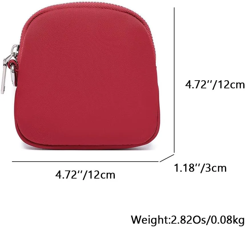 Organizer Bag Makeup Bag for Purse Travel Toiletry Pouch Zipper Pouch for Purse Small Makeup Pouch with Pockets Wristband design (black-nylon)