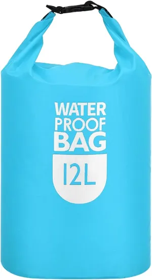 PATIKIL 12L Waterproof Dry Bag, Portable Dry Sack Roll Top Bag Lightweight Dry Storage Bag for Gym Kayaking Hiking Swimming Camping, Sky Blue