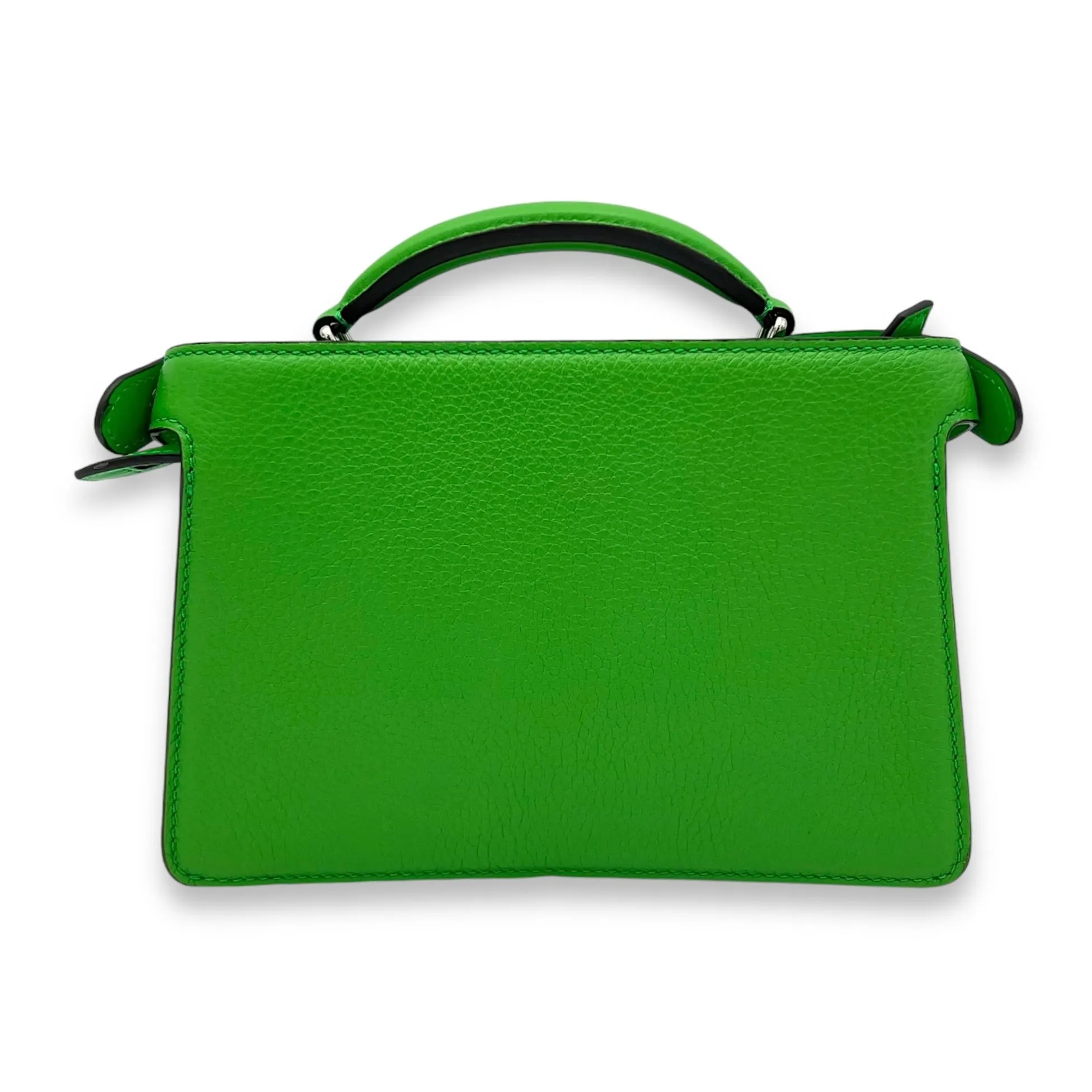 Peekaboo Crossbody Bag Mini Green in Calfskin, Silver hardware