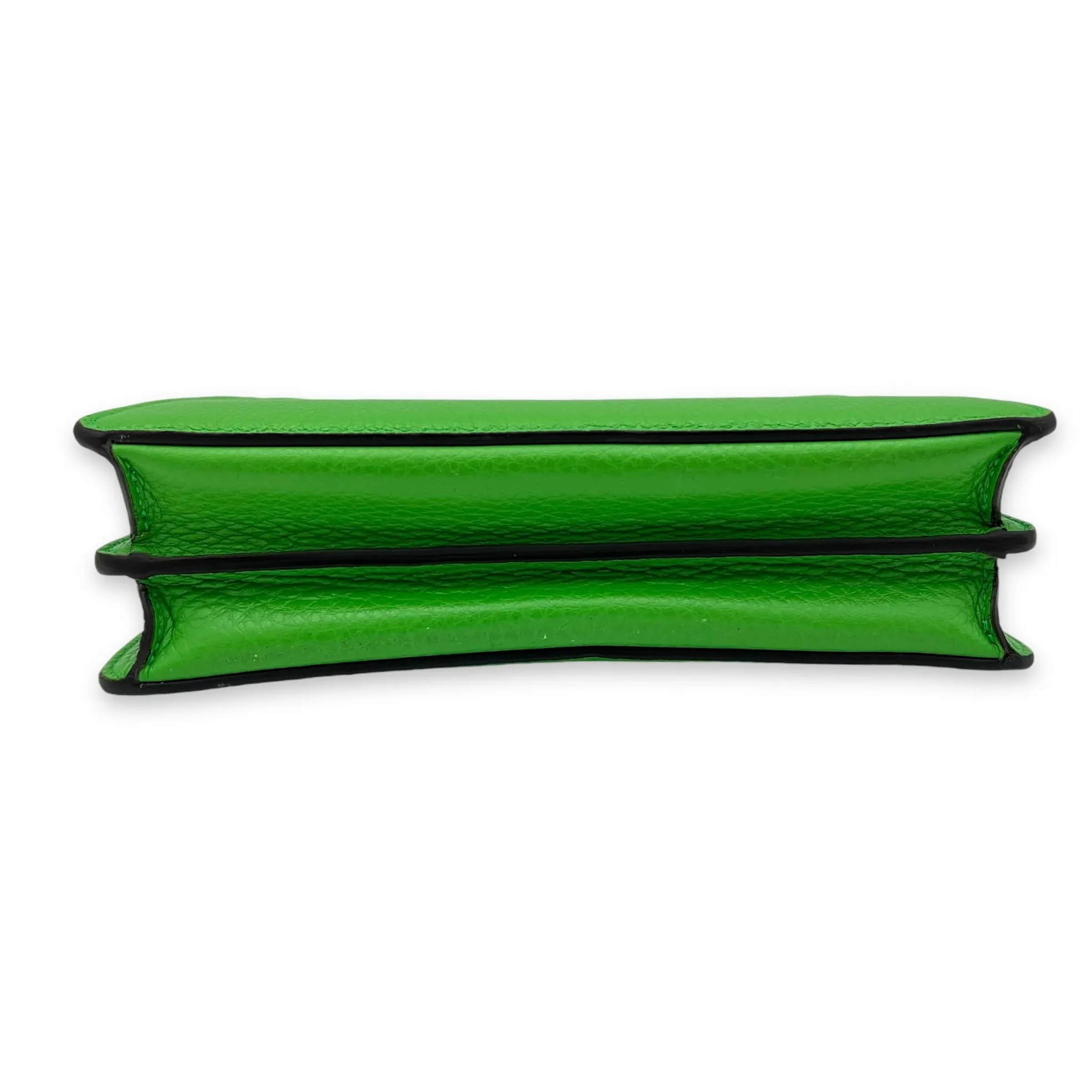 Peekaboo Crossbody Bag Mini Green in Calfskin, Silver hardware
