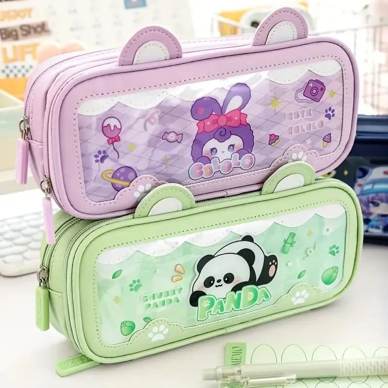 PENCIL CASE DOUBLE LAYER EVA CUTE PENCIL CASE AESTHETIC PENCIL CASE FOR GIRLS LARGE CAPACITY PEN PENCIL POUCH MULTIFUNCTIONAL STATIONERY ORGANIZER FOR SCHOOL