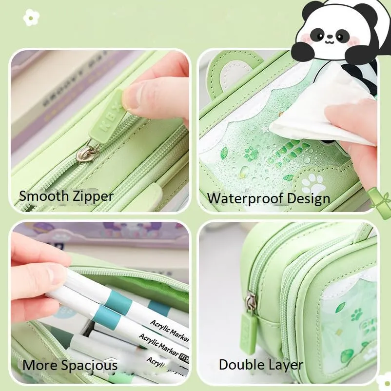 PENCIL CASE DOUBLE LAYER EVA CUTE PENCIL CASE AESTHETIC PENCIL CASE FOR GIRLS LARGE CAPACITY PEN PENCIL POUCH MULTIFUNCTIONAL STATIONERY ORGANIZER FOR SCHOOL