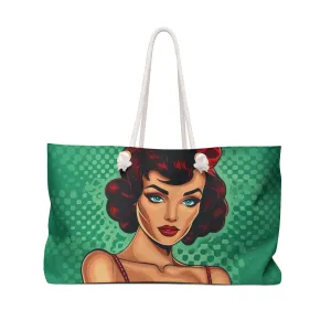 Personalised/Non-Personalised Weekender Bag, Pop Art, Large Weekender Bag, Beach Bag, Book Bag