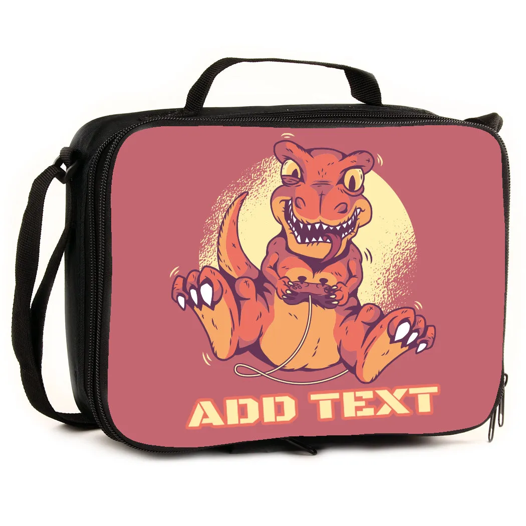 Personalized Full Color Backpacks / Lunch Bag / Duffel Bag - Dino Gamer