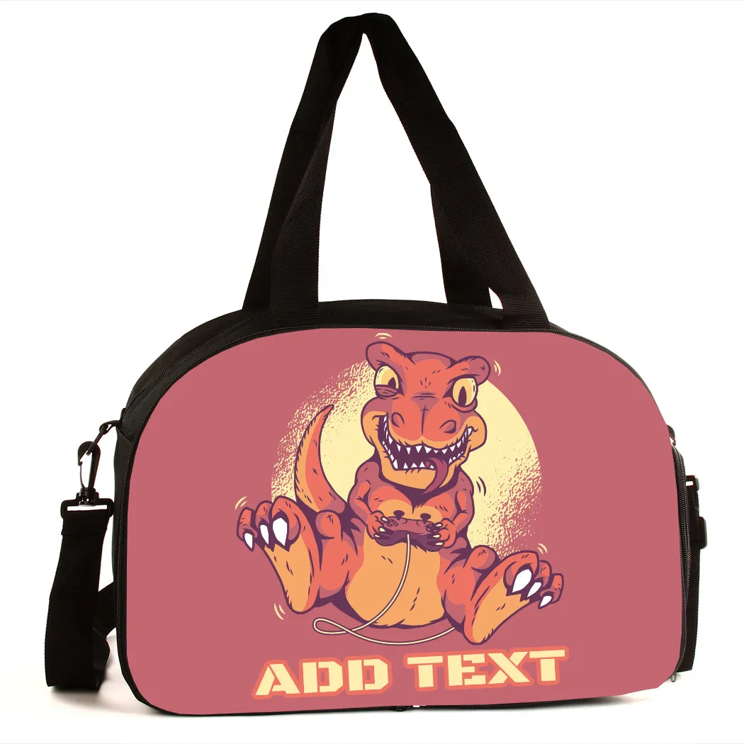 Personalized Full Color Backpacks / Lunch Bag / Duffel Bag - Dino Gamer