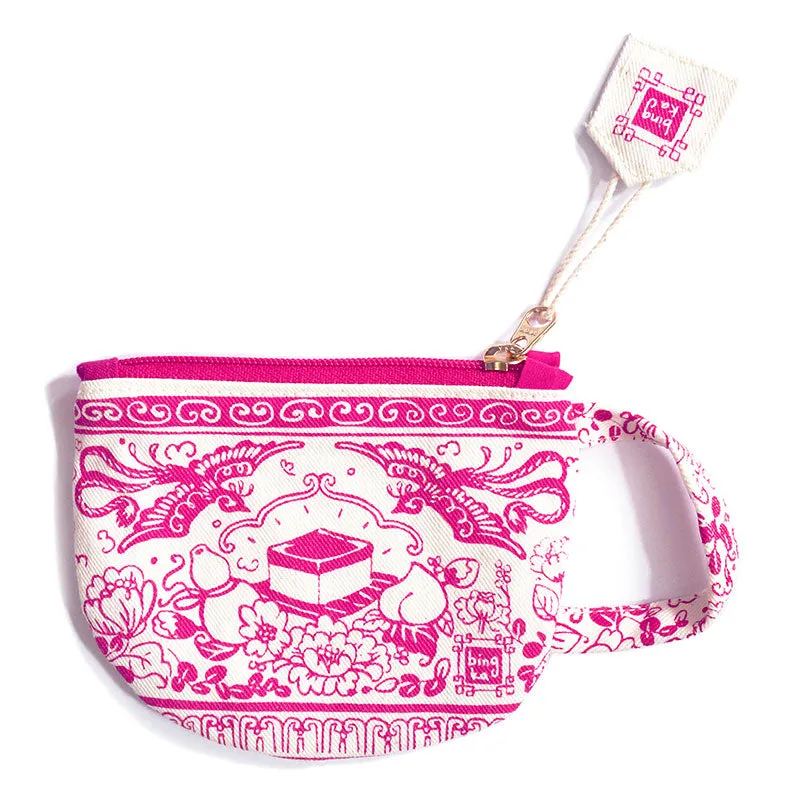 Pink Tea Cup Coin Pouch