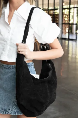 Roma Suede Tote, Black | Free People