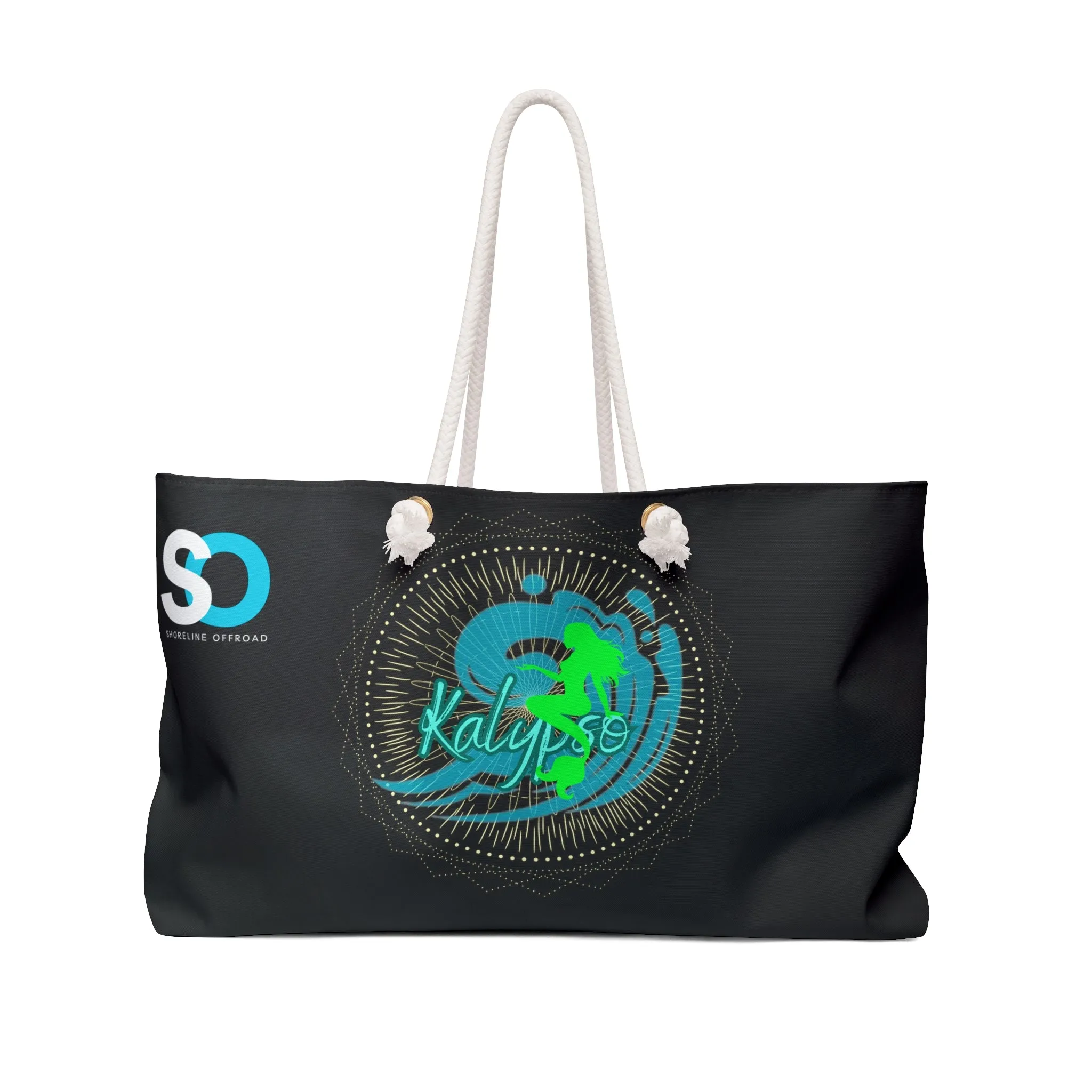 Shoreline Offroad Kalypso Weekender Beach Bag - Oversized 24" x 13" Spun Polyester Tote with Thick Rope Handles
