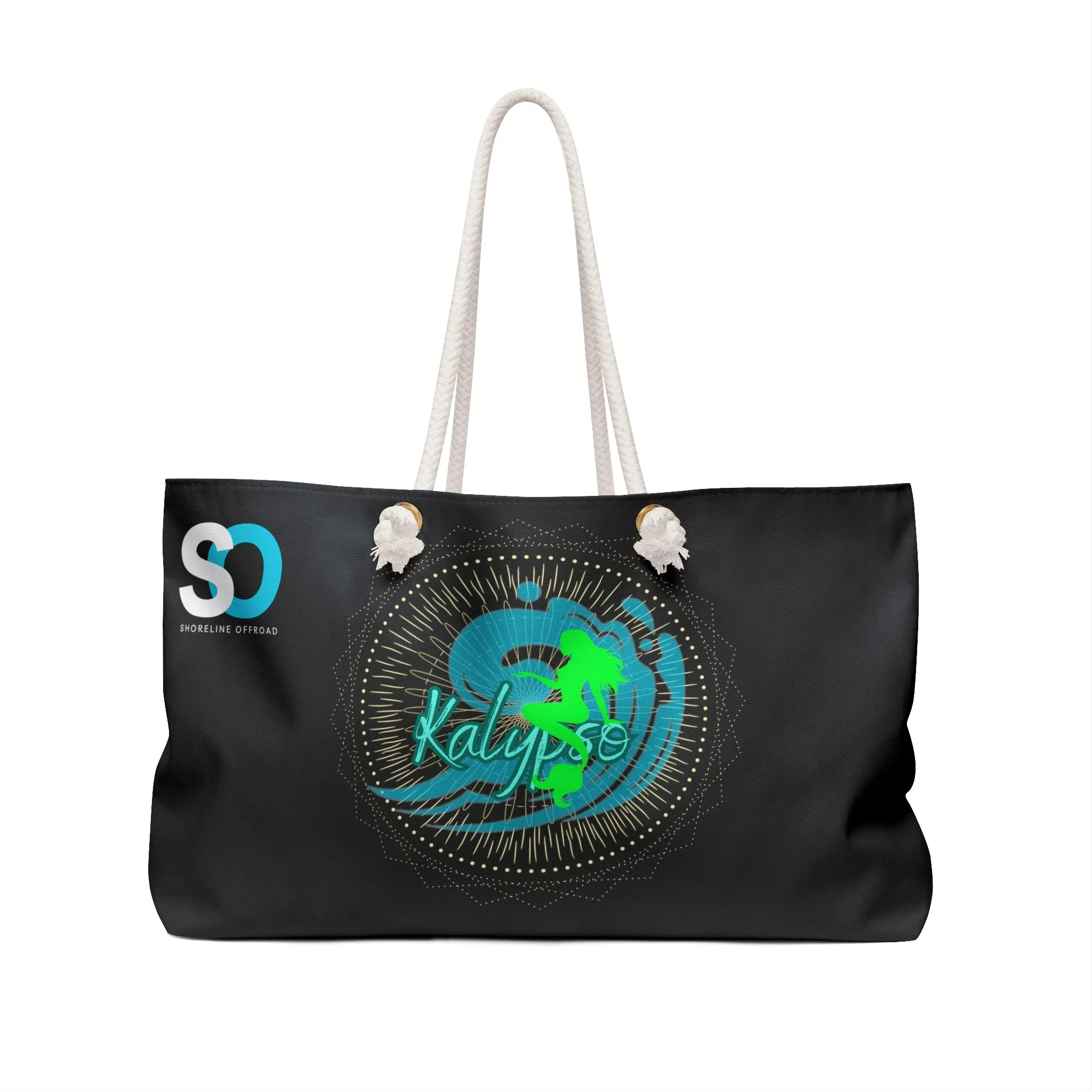 Shoreline Offroad Kalypso Weekender Beach Bag - Oversized 24" x 13" Spun Polyester Tote with Thick Rope Handles