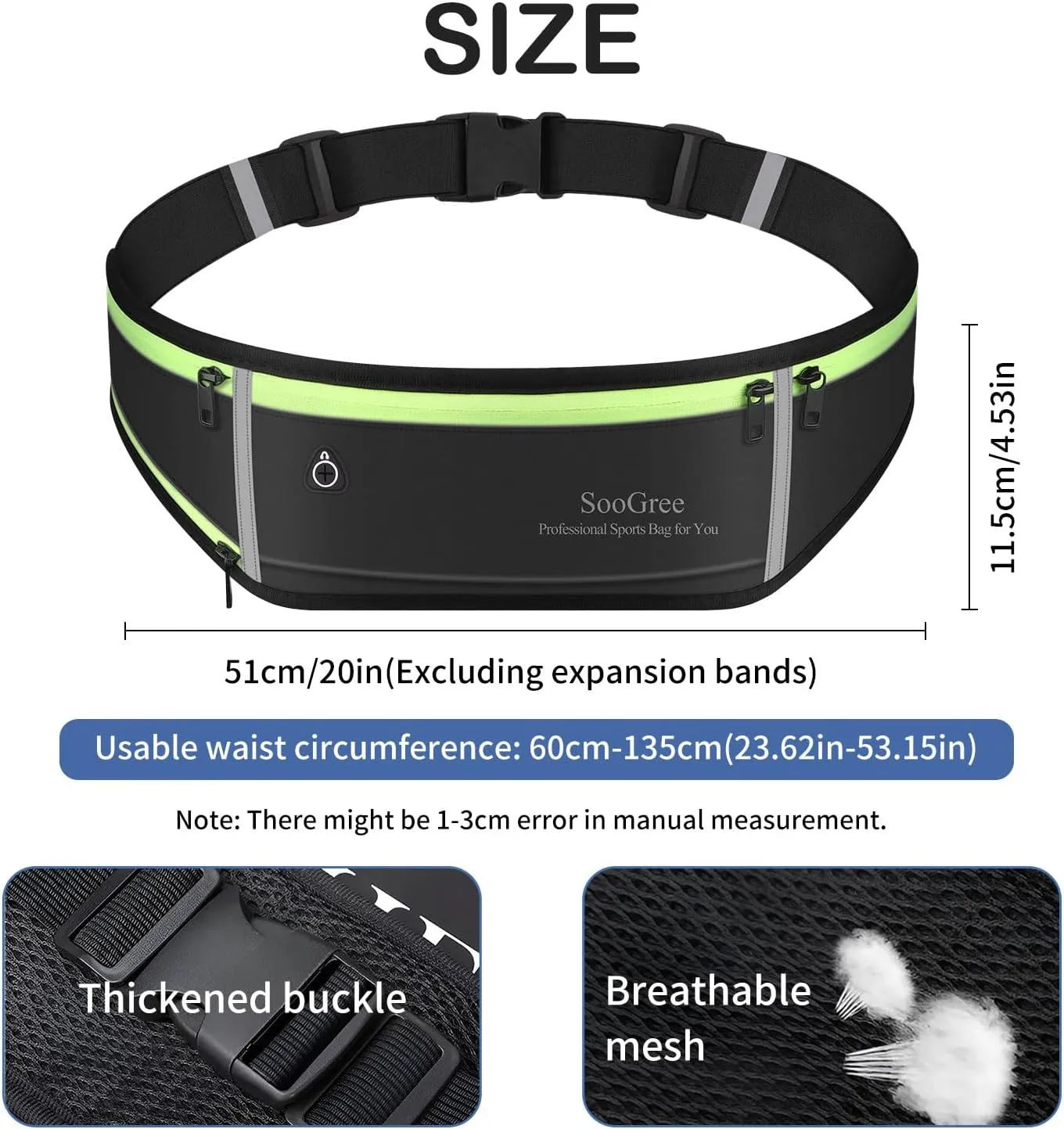 Slim Running Belt Fanny Packs for Women & Men Runners Pouch Waist Pack Phone Holder Large Crossbody Runners Bag Gear Accessories for Running Hiking Traveling Sports Adjustable Strap