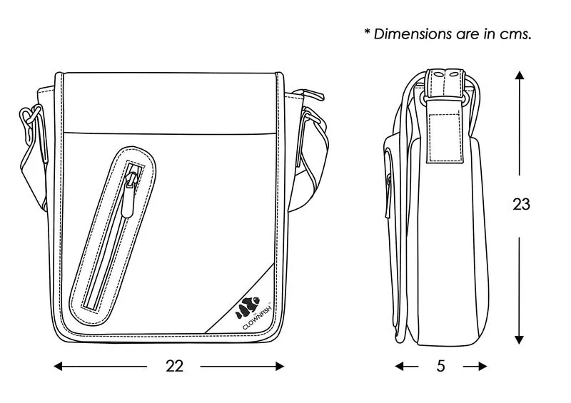 Sling Bag - Premium Leatherette with Metal Fittings | 25 cm | Chocolate
