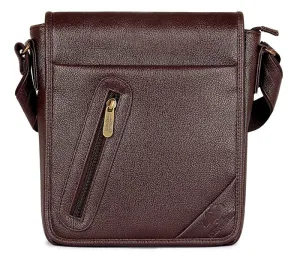 Sling Bag - Premium Leatherette with Metal Fittings | 25 cm | Chocolate
