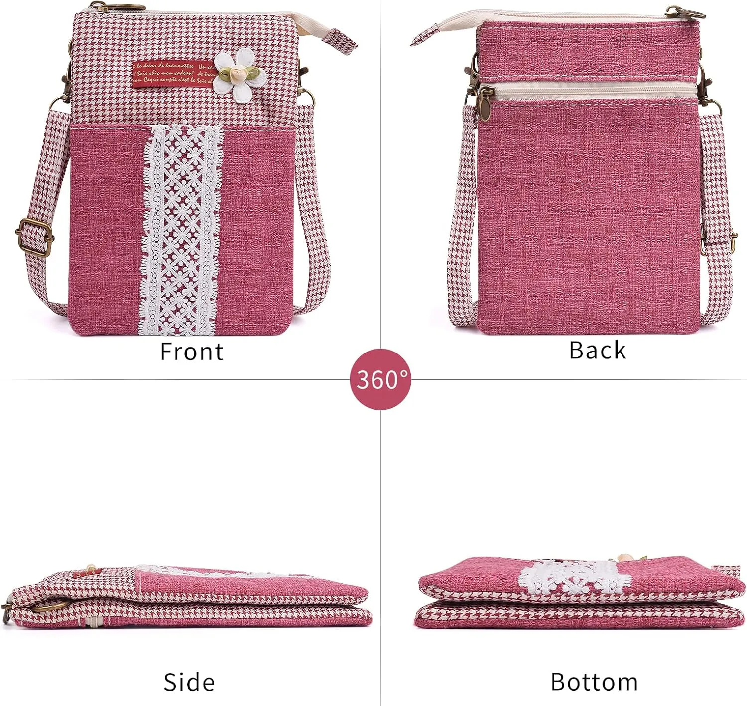 Small Crossbody Bag for Women Mobile Phone Purse National Pattern Shoulder Bag Handbags Coin Pouch for Women