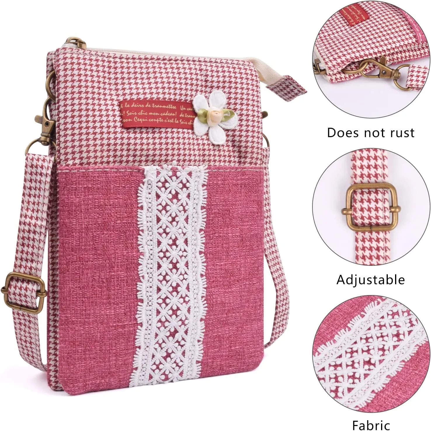 Small Crossbody Bag for Women Mobile Phone Purse National Pattern Shoulder Bag Handbags Coin Pouch for Women