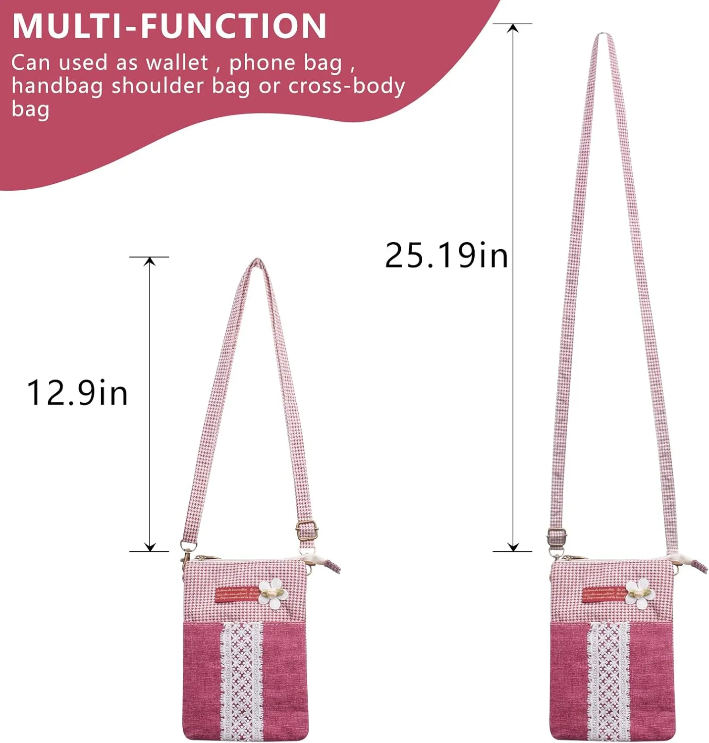 Small Crossbody Bag for Women Mobile Phone Purse National Pattern Shoulder Bag Handbags Coin Pouch for Women