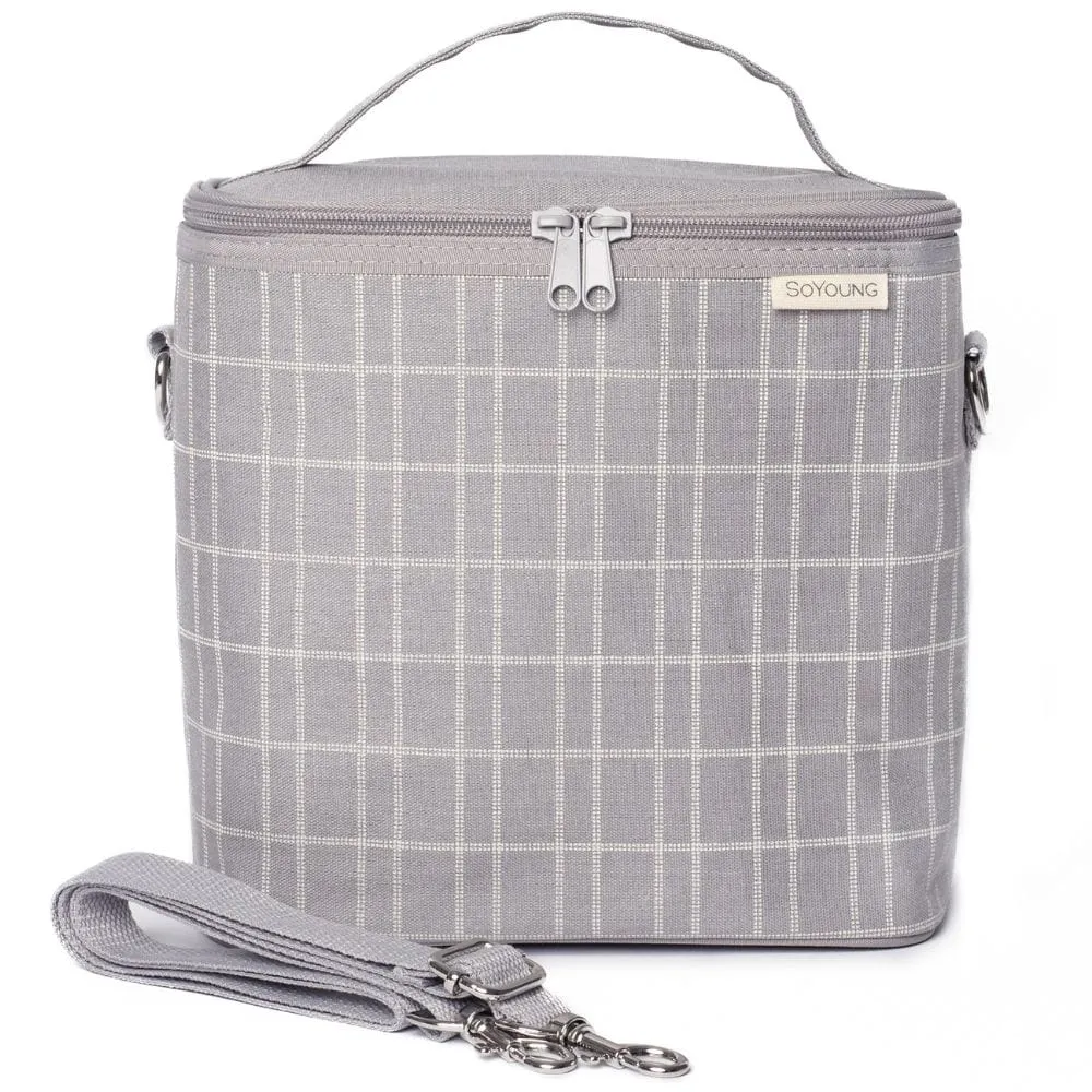 SoYoung Large Linen Insulated Lunch Bag Lunch Poche