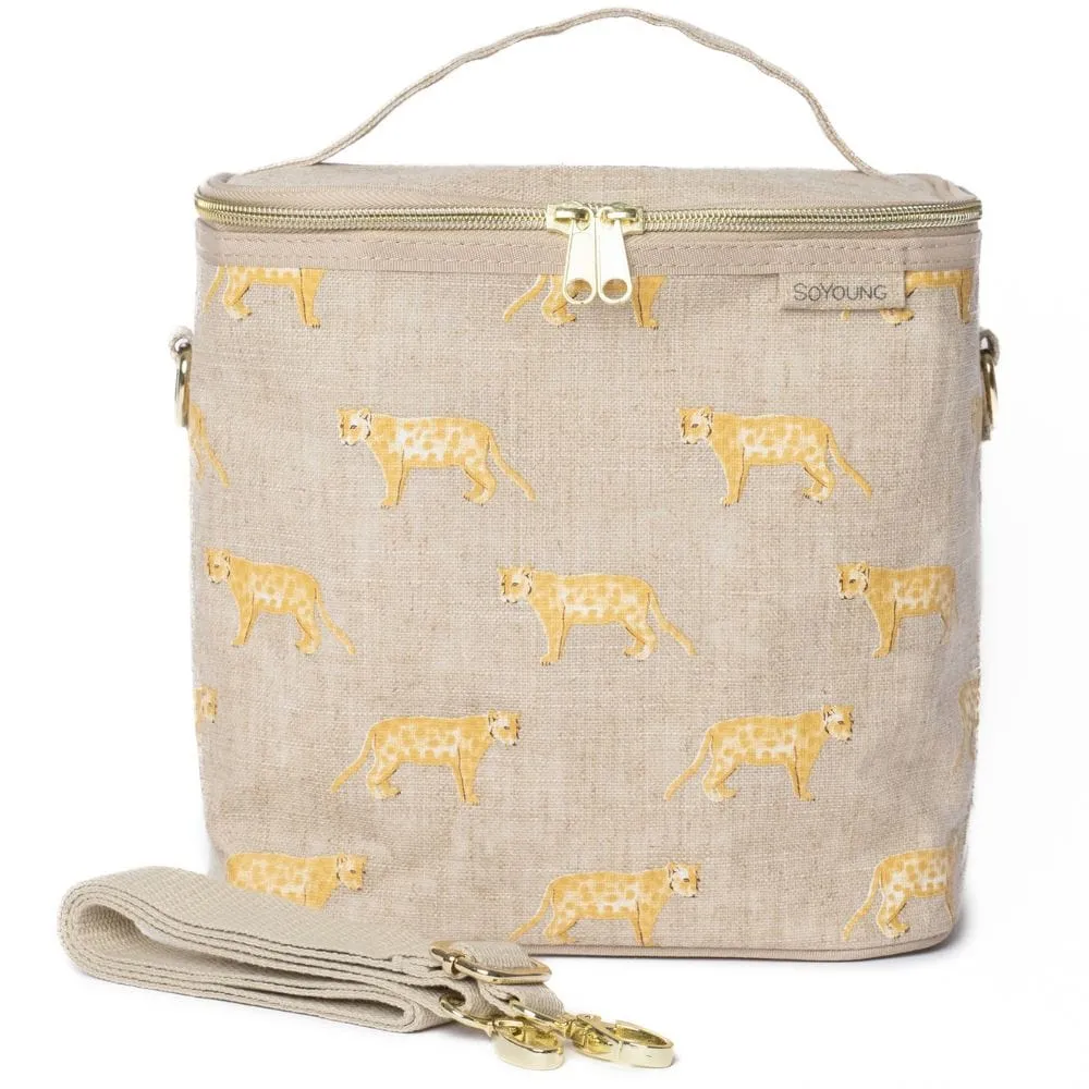 SoYoung Large Linen Insulated Lunch Bag Lunch Poche