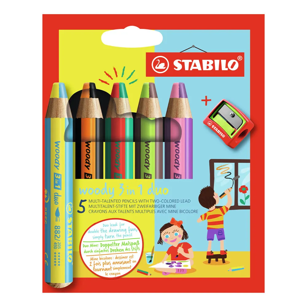 STABILO woody 3 in 1 Duo Set of 5