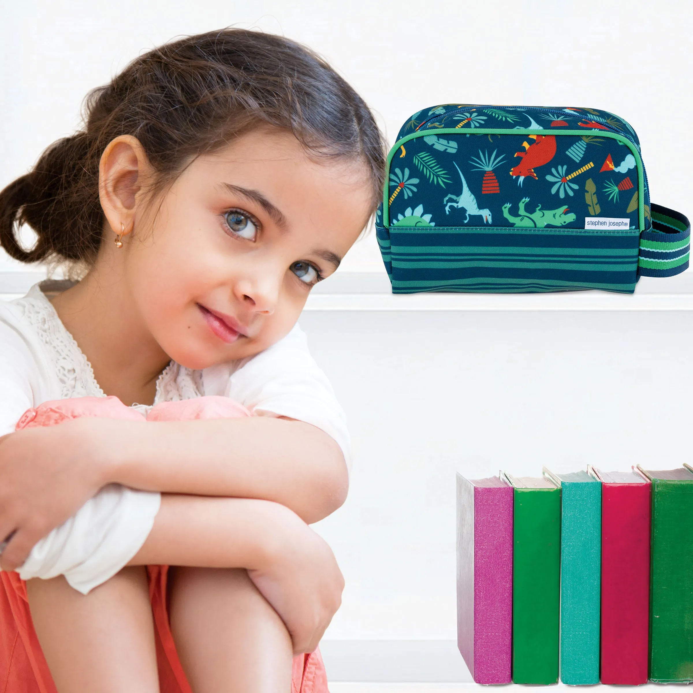 Stephen Joseph Kid's Travel Toiletry Bag, Dino