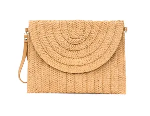 Straw Convertible Clutch Crossbody - Khaki