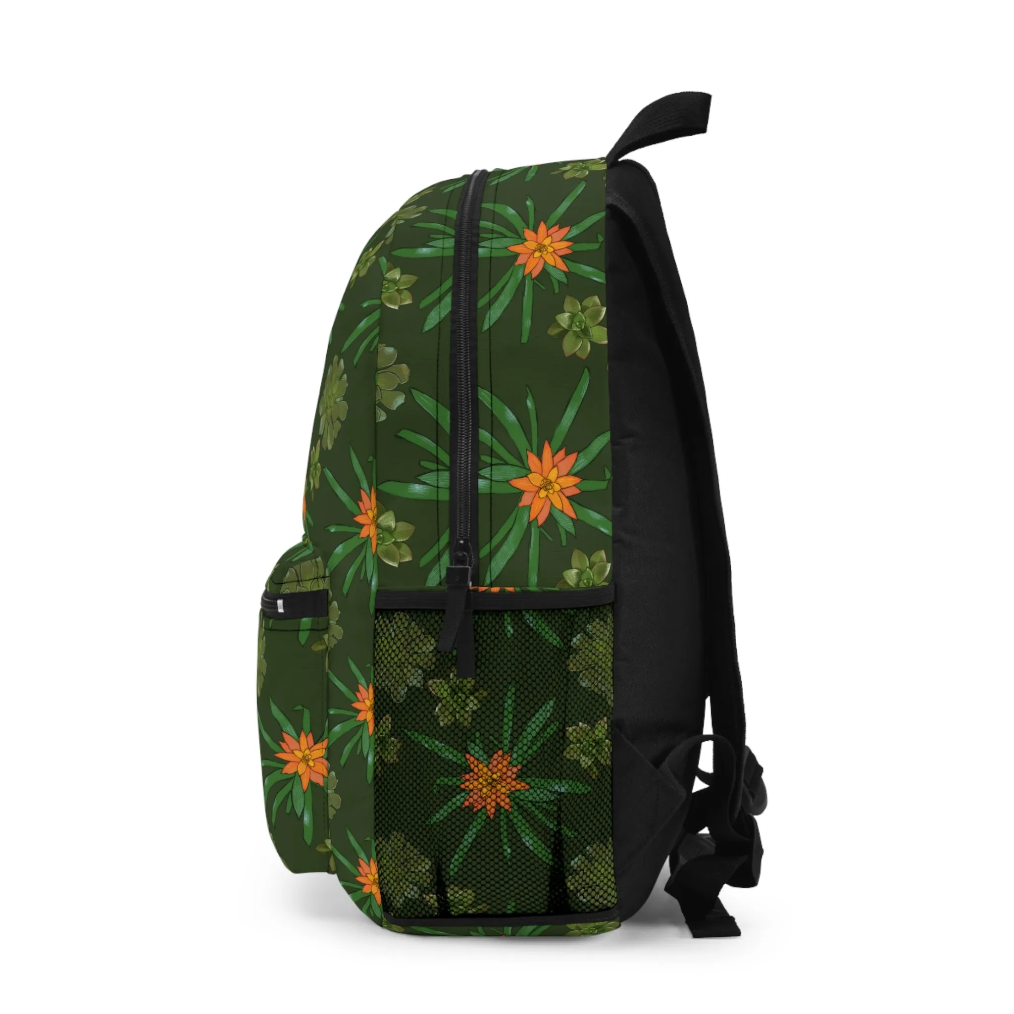Succulent School Bag Gardening House Plant Indoor Plant Lover Gift Idea Gray Green Backpack