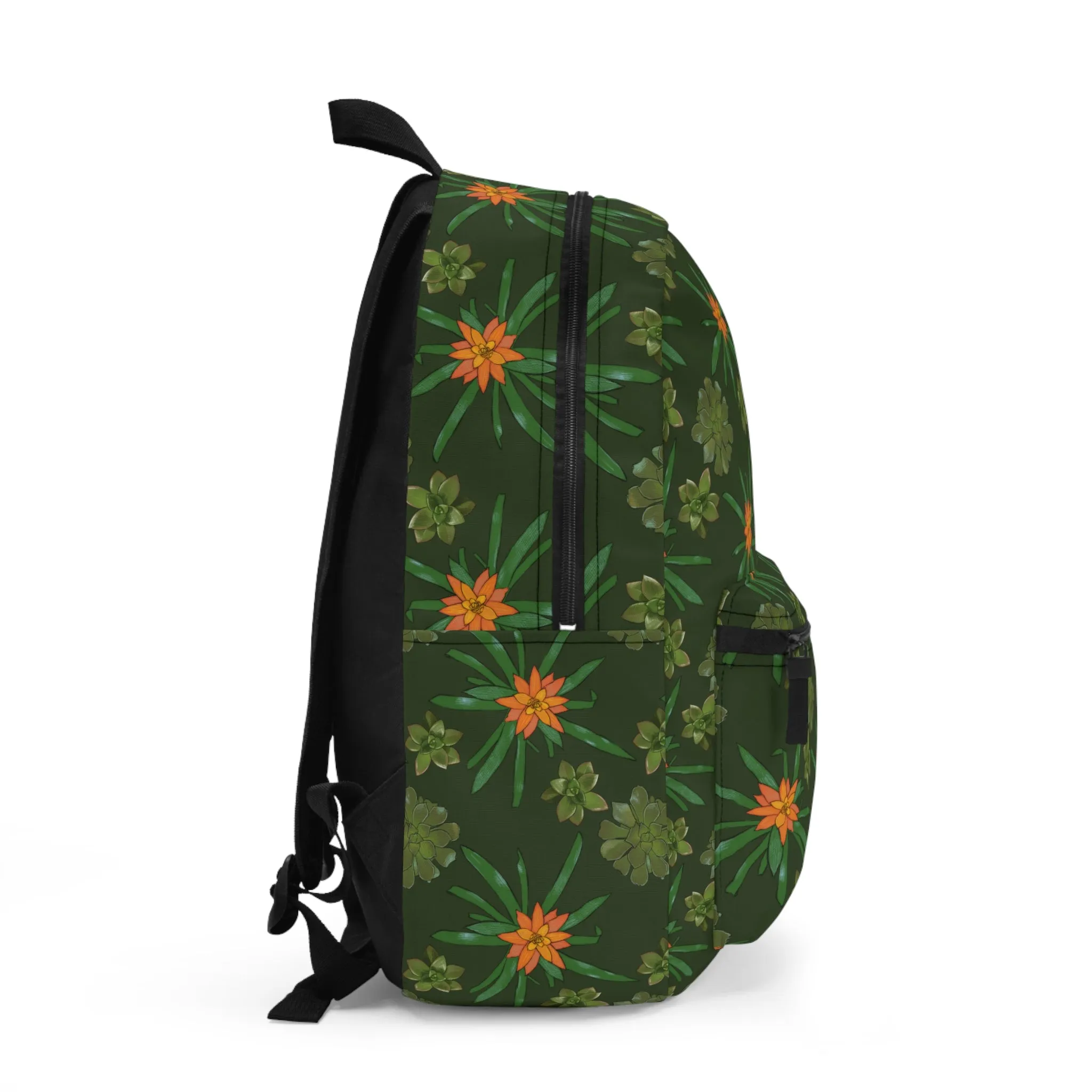 Succulent School Bag Gardening House Plant Indoor Plant Lover Gift Idea Gray Green Backpack