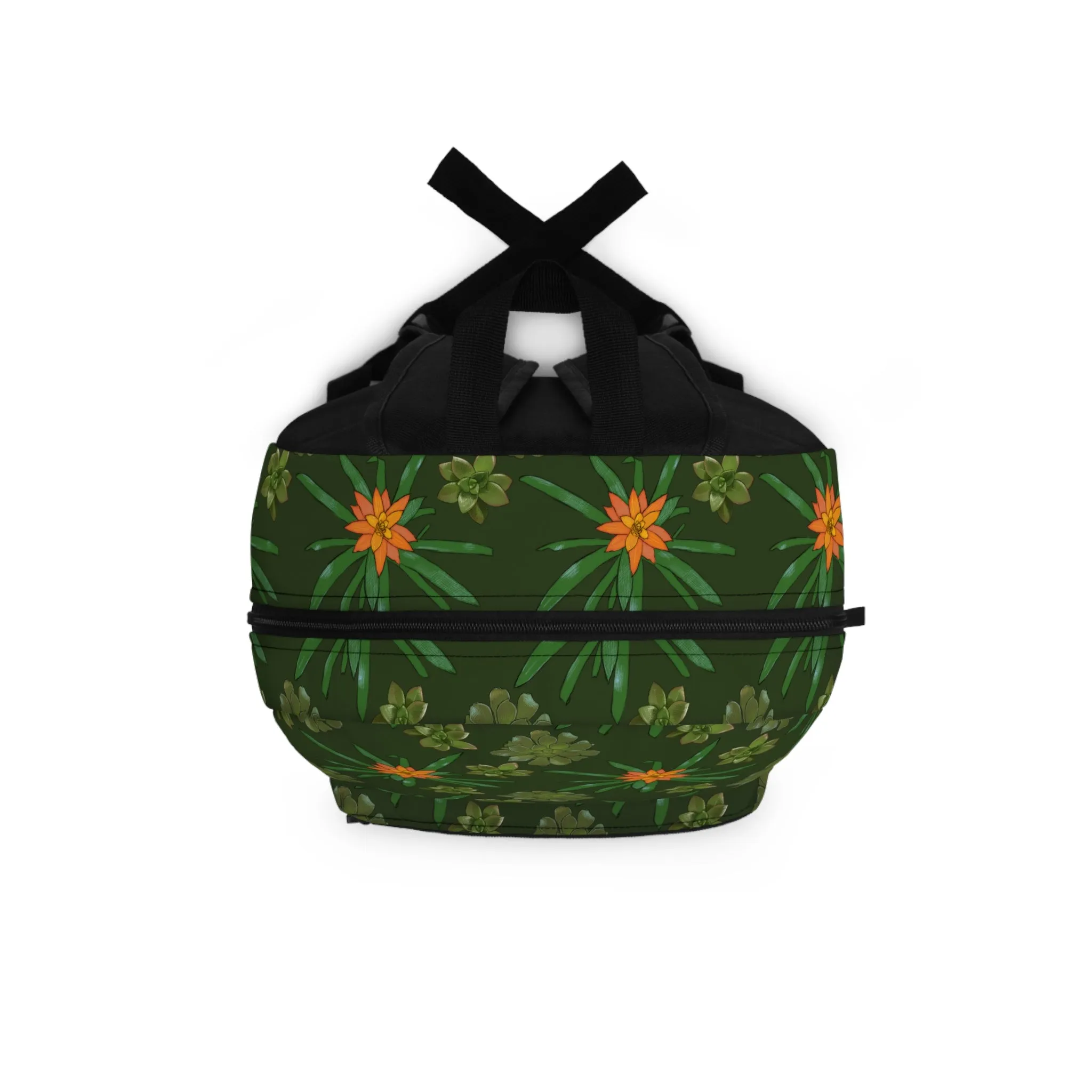 Succulent School Bag Gardening House Plant Indoor Plant Lover Gift Idea Gray Green Backpack