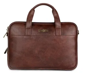 THE CLOWNFISH Herald: Unisex Messenger Bag - Lightweight & Durable | Padded Laptop Compartment | 12 inch | Dark Brown