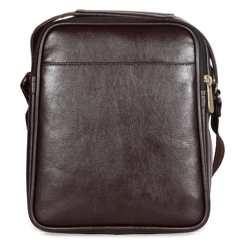 THE CLOWNFISH Idol Faux Leather Sling Bag - Water Resistant, Adjustable Strap | 4.5L | Dark Brown
