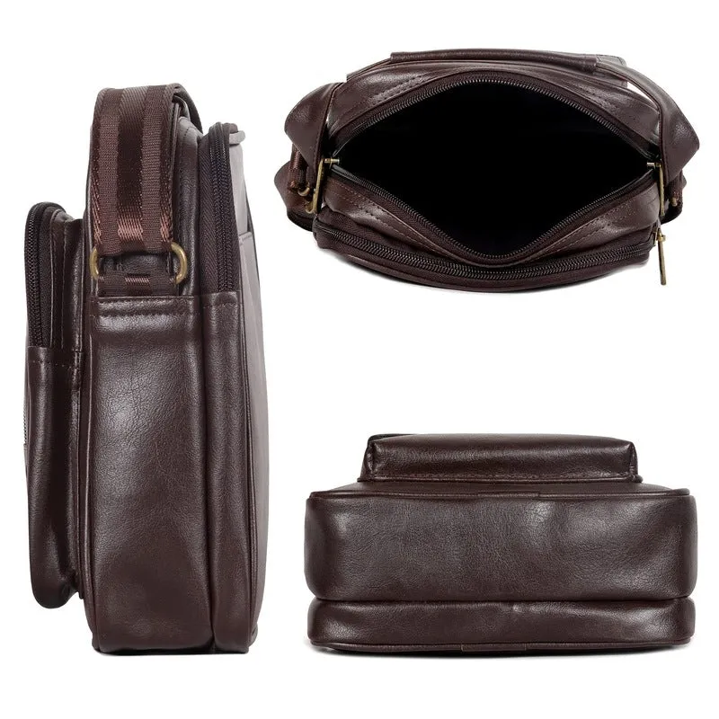 THE CLOWNFISH Idol Faux Leather Sling Bag - Water Resistant, Adjustable Strap | 4.5L | Dark Brown