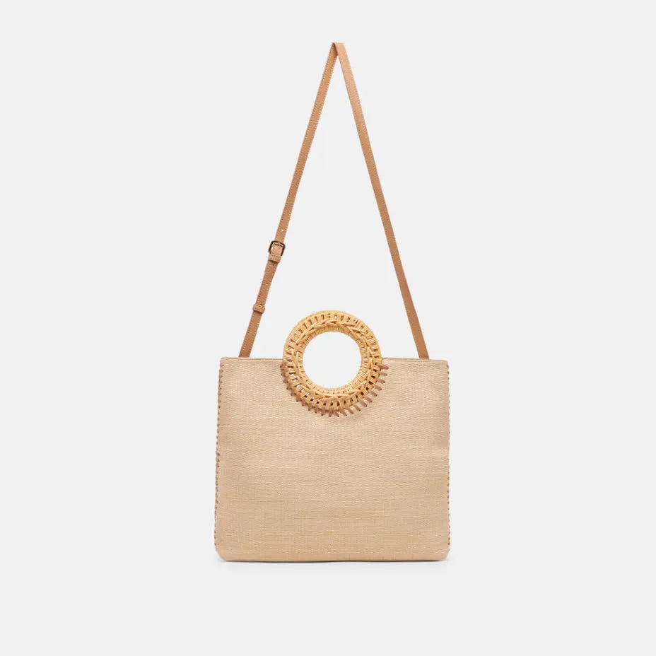The Rattan Handle Clutch in Natural