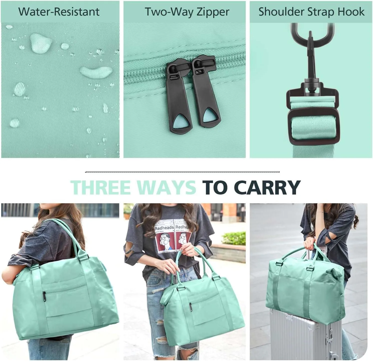 Travel Duffle Bag, Waterproof Weekender Bag Carry On Tote Bags for Women, Travel Essentials Sport Gym Bag for Men, Hospital Bag for Labor and Delivery, Overnight Bag Luggage Bag with Trolley Sleeve