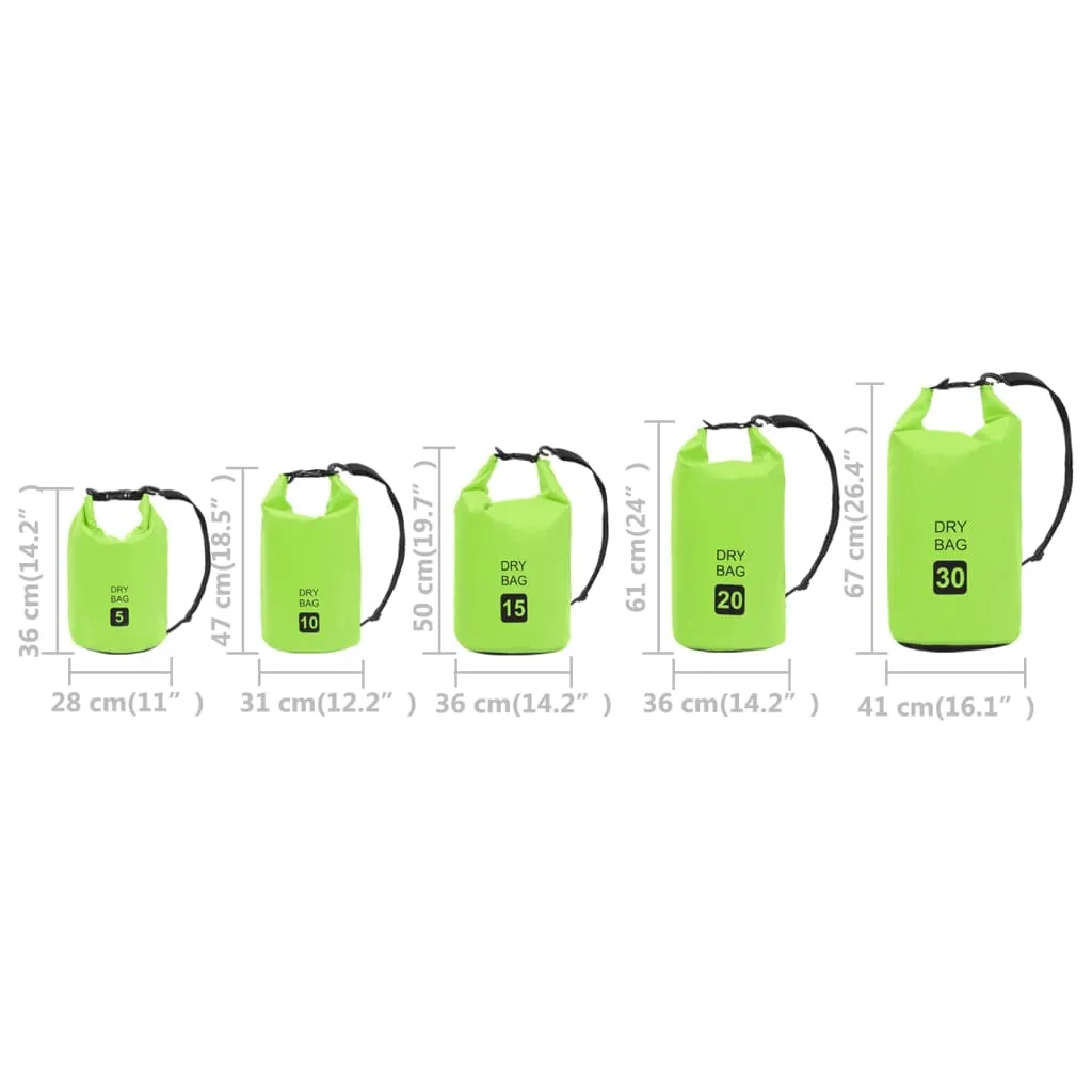 vidaXL Dry Bag Green 10 L PVC