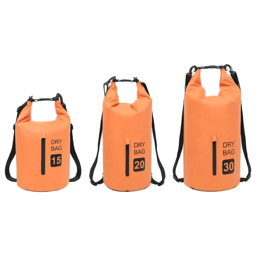vidaXL Dry Bag with Zipper Orange 15 L PVC