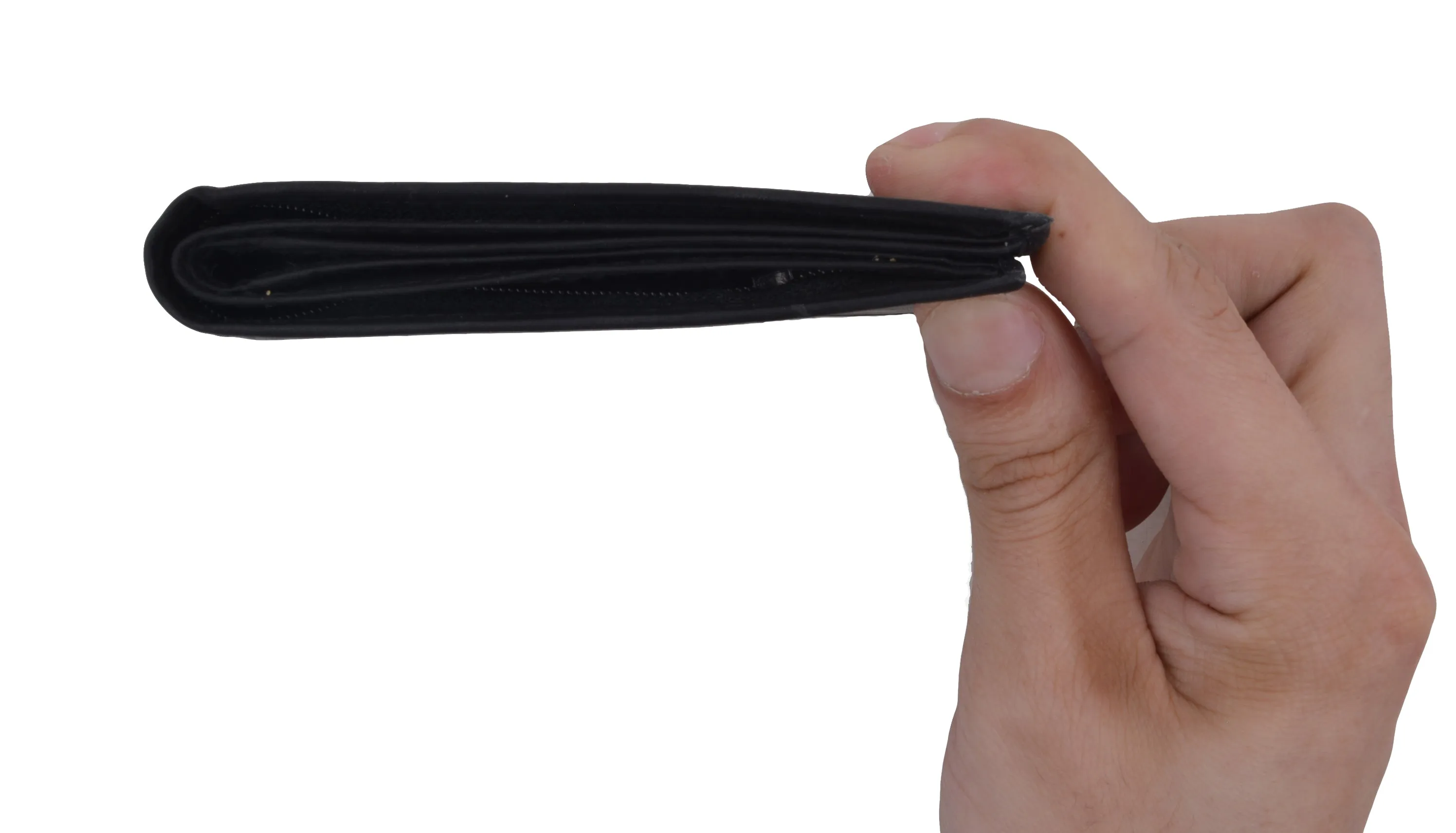 WALLET ULTRA SLIM THIN CREDIT CARD ID MONEY BLACK NEW GENUINE LEATHER