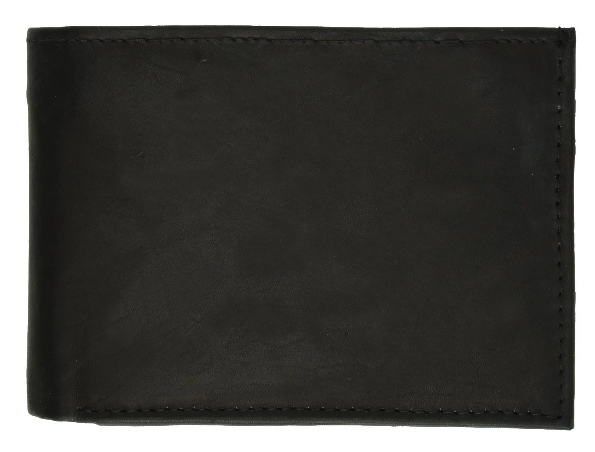 WALLET ULTRA SLIM THIN CREDIT CARD ID MONEY BLACK NEW GENUINE LEATHER