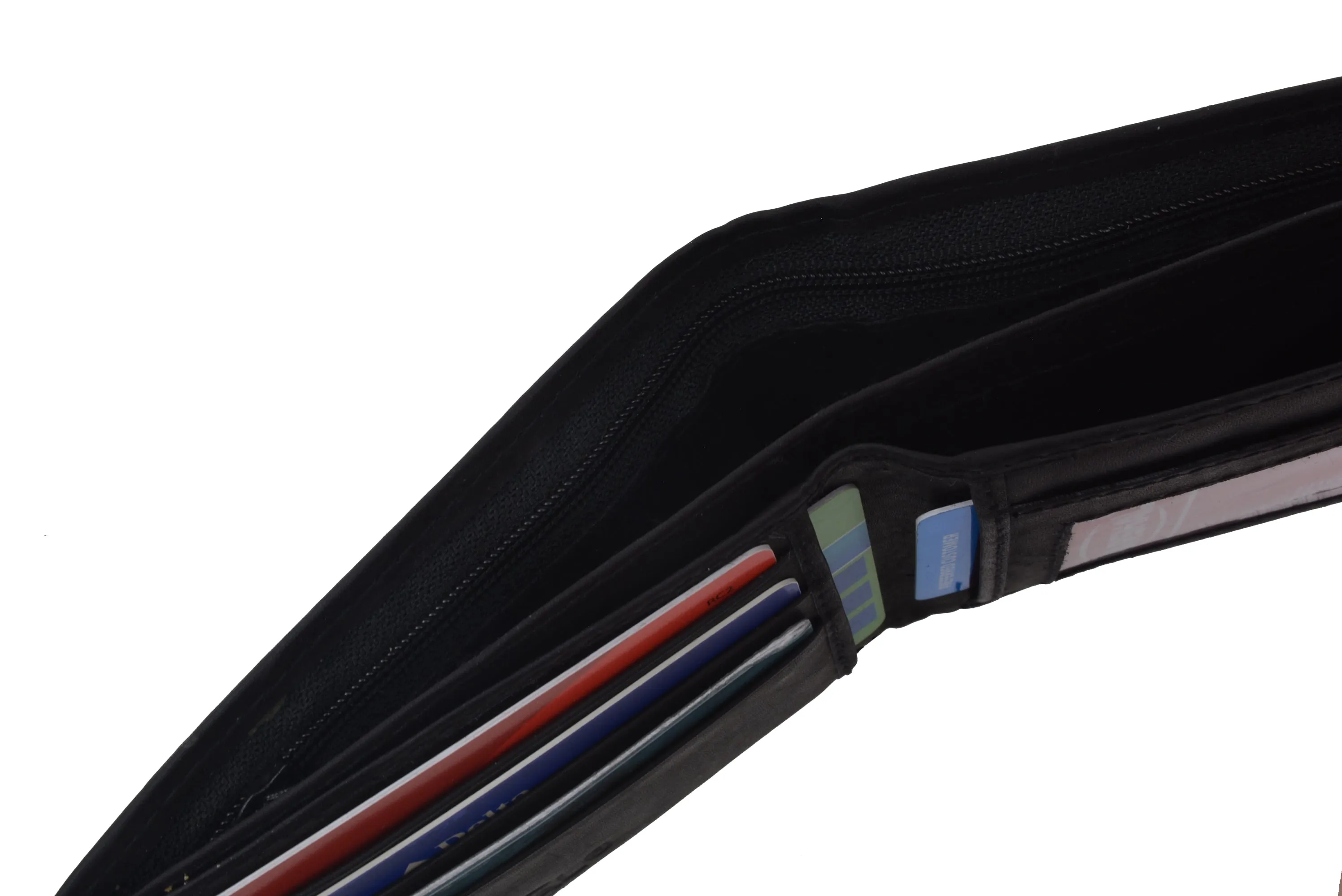 WALLET ULTRA SLIM THIN CREDIT CARD ID MONEY BLACK NEW GENUINE LEATHER