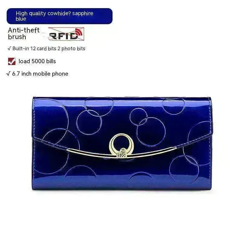 Women's Real Leather Anti theft  Large Capacity Wallet Clutch Bag