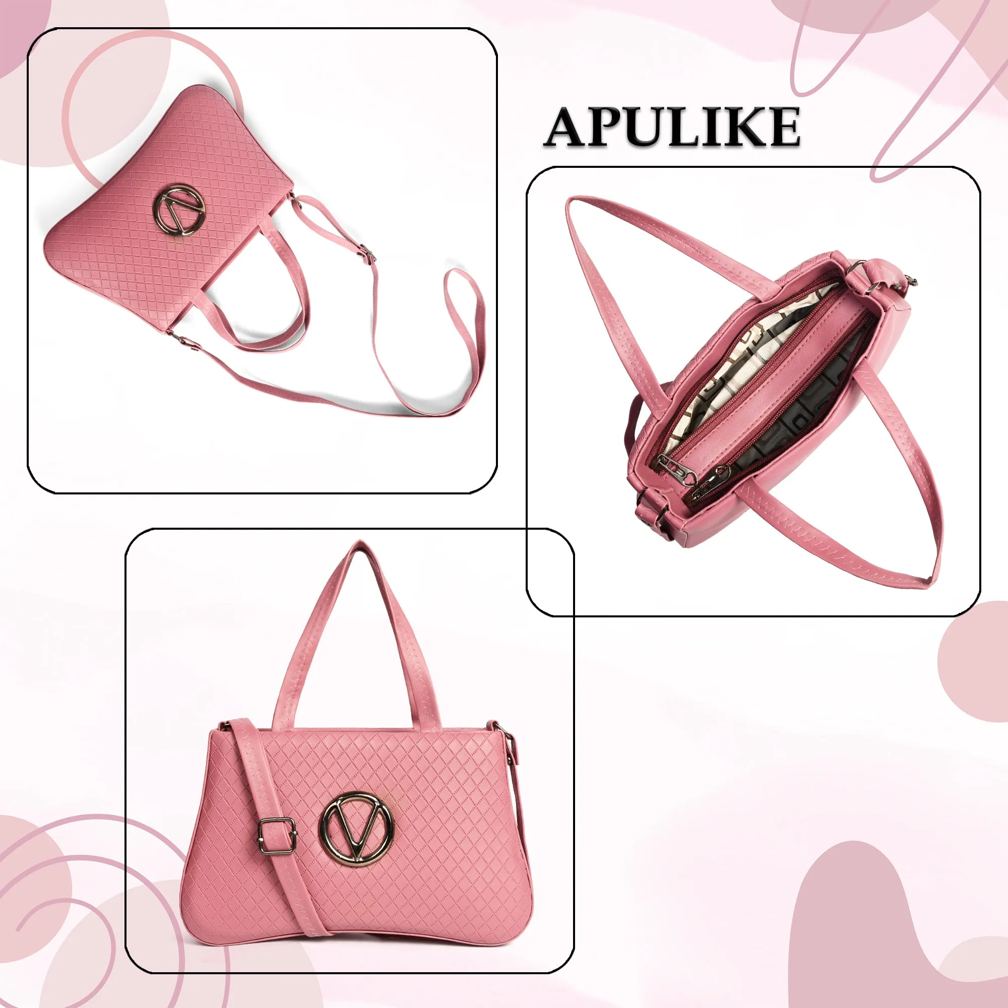 Women’s Stylish Sling Bag with Handle - Pink
