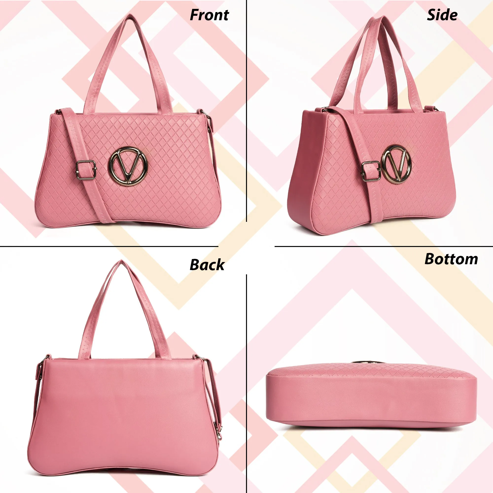Women’s Stylish Sling Bag with Handle - Pink