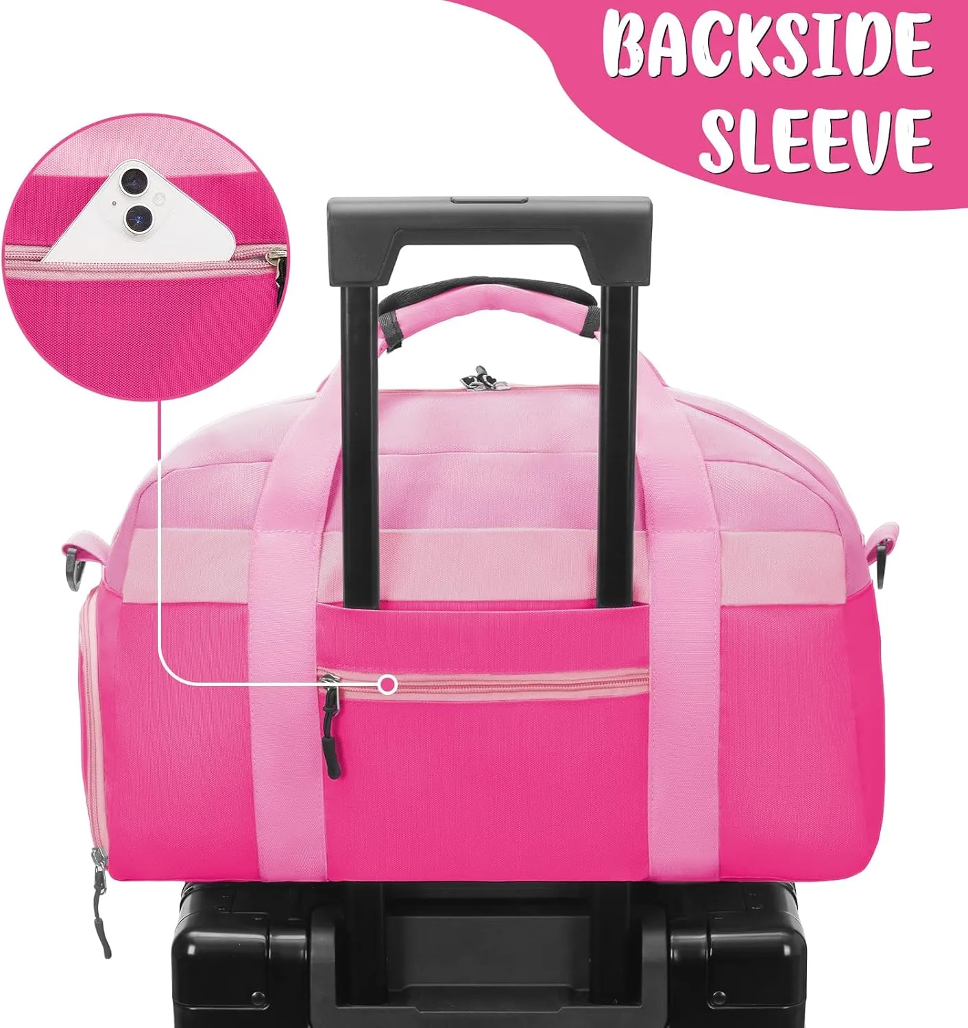 WOOMADA Kids Duffle Bag for Boys or Girls, Kids Overnight Bag with Shoe CompartmentWet Pocket, Ideal for School Practice, Sports, Travel(pink)