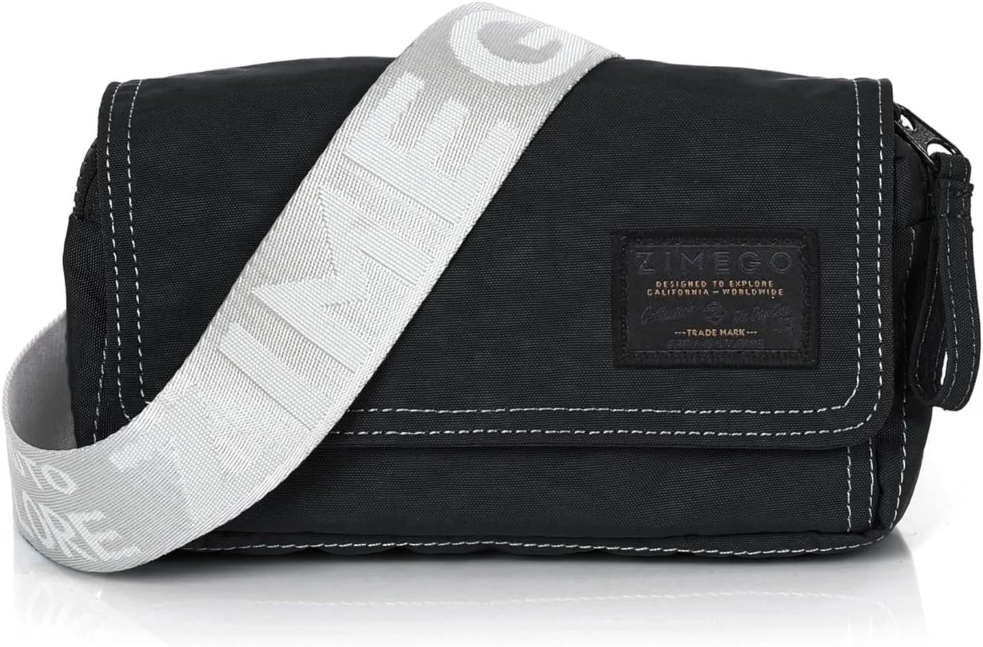 ZIMEGO Unisex Mini Crossbody Sling Bag and Waist Fanny Pack  Everyday Travel Purse, Black